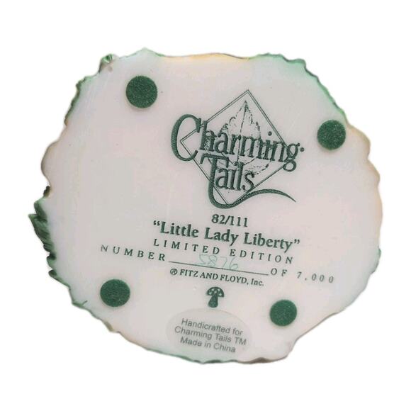 Fitz & Floyd Little Lady Liberty 2002 Limited Numbered Edition Mouse Lady Bug - Picture 8 of 10